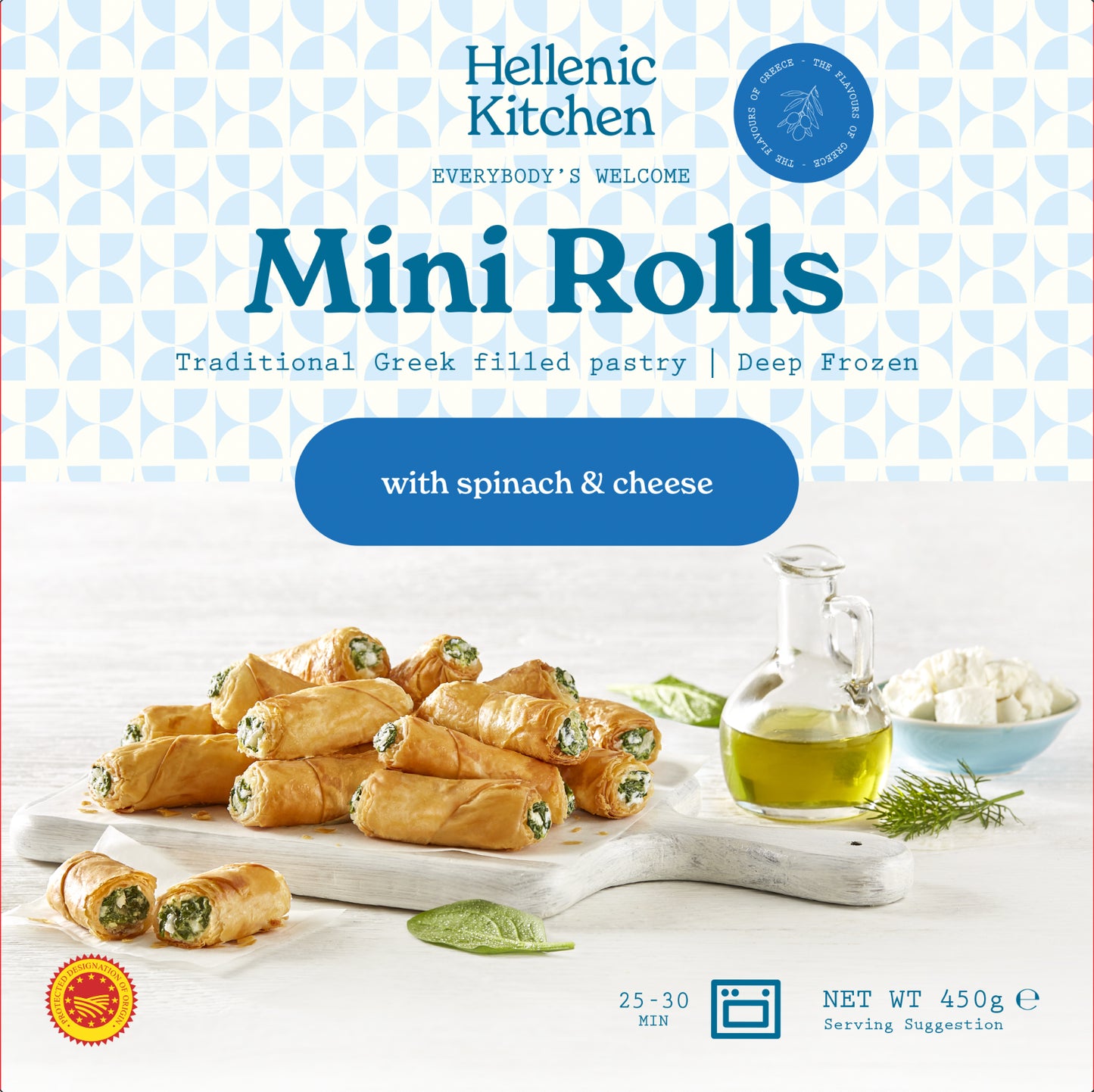 Hellenic Kitchen Spinach/Feta Rollini 450g
