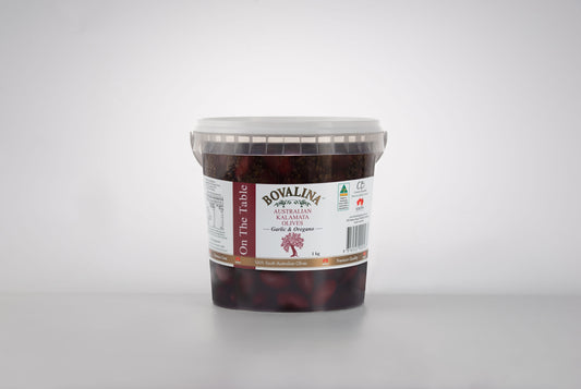 Bovalina Garlic & Oregano Kalamata Olives 1kg