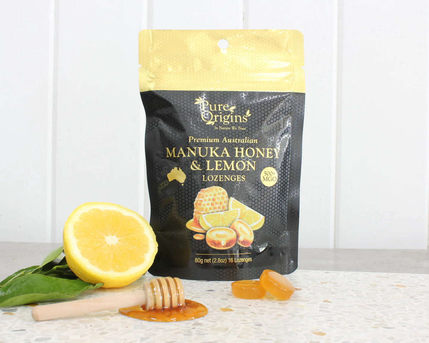 Pure Origins Manuka Honey & Lemon Lozengers (x16 per pack)