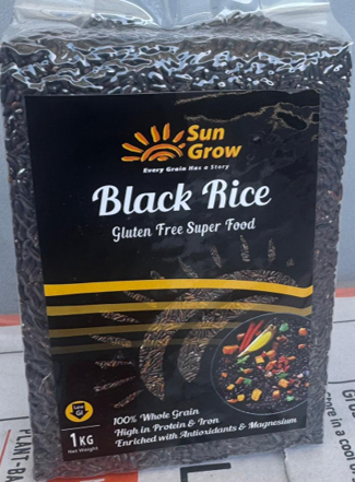 Sun Grow Black Rice 1kg (12 x 1kg)